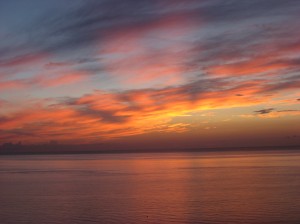 Sunrise off of Balcony of a Friend's Apt. in South Beach