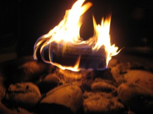 fire-on-log-ignited