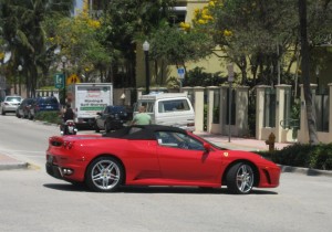 Ferrari Coming Out of The Collection in Coral Gables